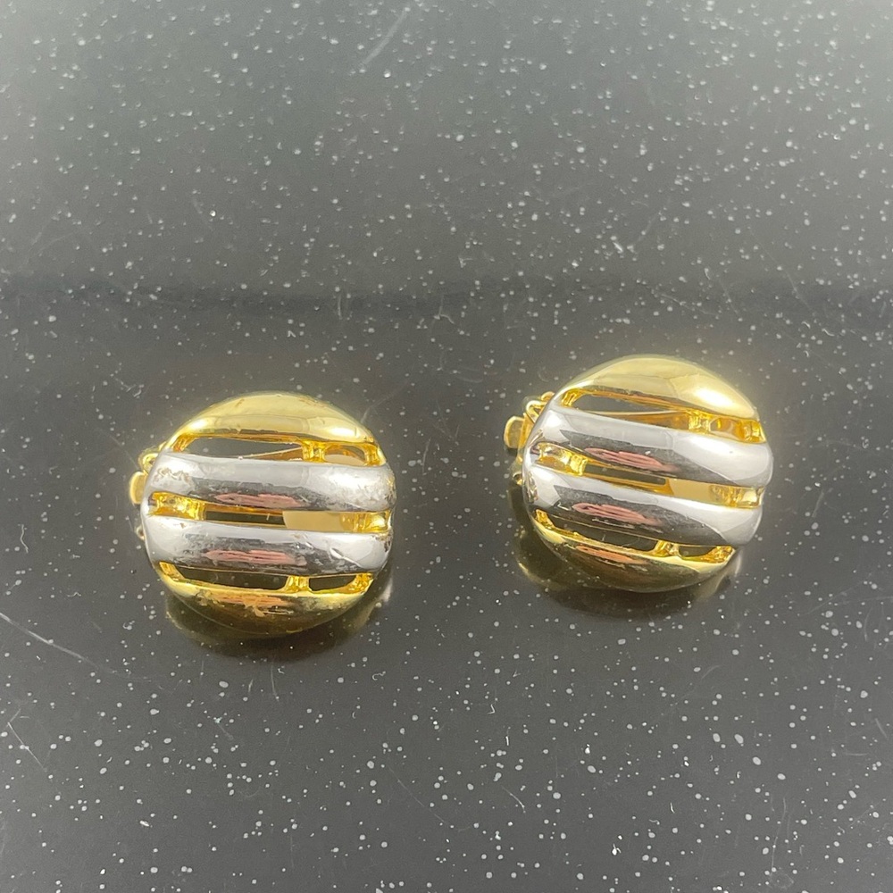Elegant Gold and Silver Clip-On Earrings